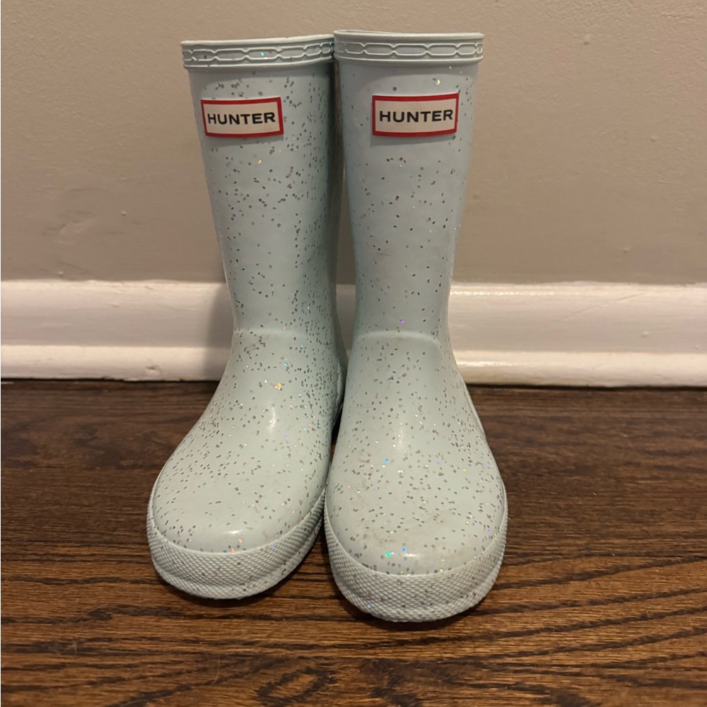 Hunter Kids Light Blue Glitter Rain Boots